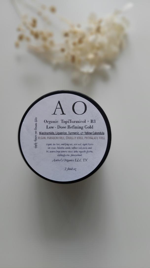 Organic TopiTurmicol + B3 Refining Gold Face & Neck Cream | Niacinamide, Turmeric & Liquorice